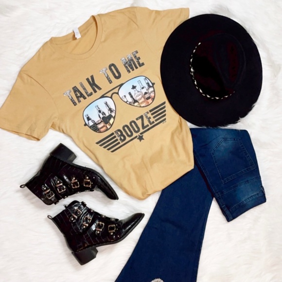 Bella Canvas Tops - Talk to me Booze T-shirt/Small